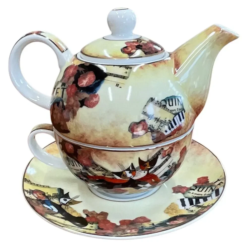 Goebel Musica Romantica Tea for One Set‎ Cats Art Rina Rautenberg